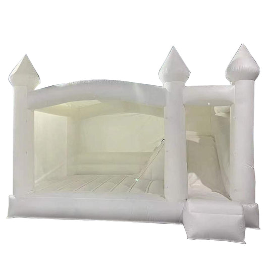 KL-11161 White Wedding Bounce House with Slide