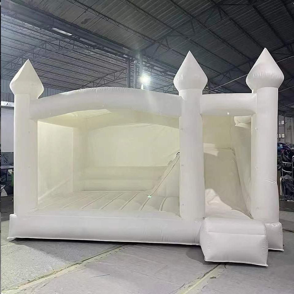 KL-11161 White Wedding Bounce House with Slide