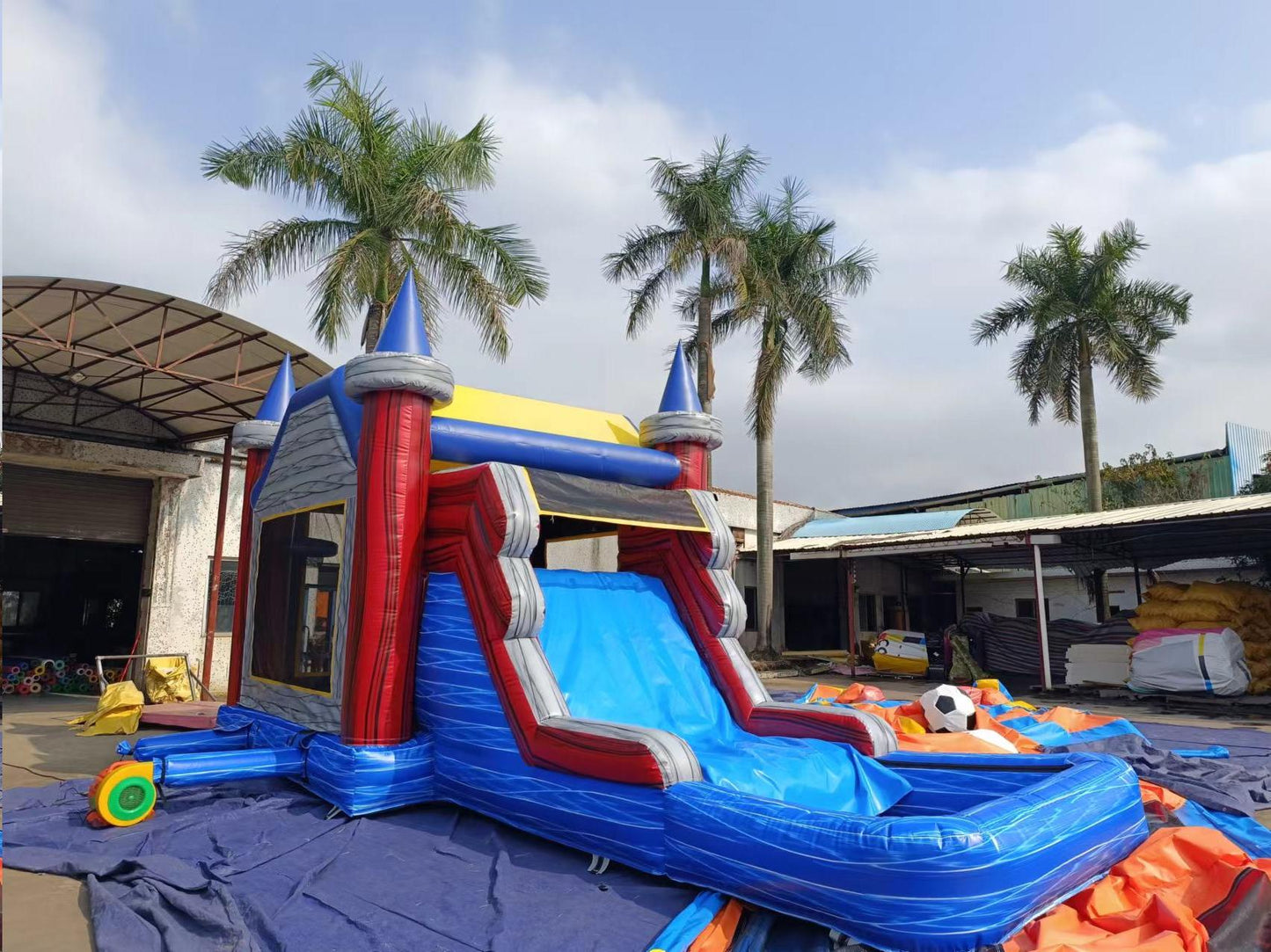 KL-88845 Inflatable Marble Bounce House with Slide