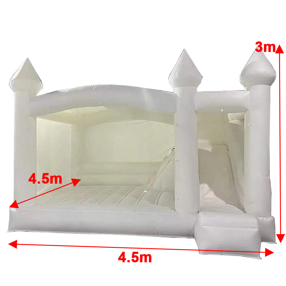 KL-11161 White Wedding Bounce House with Slide