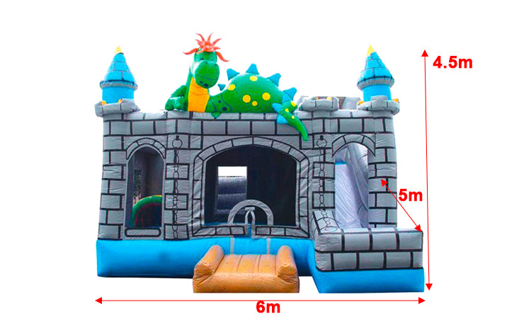 KL-88854 Inflatable Dinosaur Bounce House with Slide